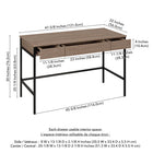 Hudson&Canal - Bureau Nolan 48" - Chêne gris vieilli-8