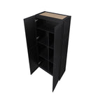Manhattan Comfort - Cornelia armoire de rangement moderne à 7 étagères 29,61 po - Noir-Base de balai avec patins en feutre non marquants pour la protection des sols