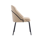 Manhattan Comfort - Lot de 2 chaises de salle à manger modernes Gracie 61,5 cm, revêtement similicuir, coloris beige et noir-Hauteur d’assise : 49,5 cm