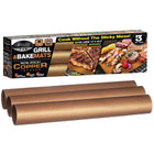 Gotham Steel - Barbecue et tapis de cuisson en cuivre - Ensemble de 3-3 unités : Les tapis de gril en cuivre Gotham Steel sont livrés en ensemble de 3, ce qui vous permet d’avoir toujours un tapis à utiliser pour les années à venir