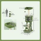 PawHut - Arbre à chat 47 po avec maisonnette, échelle, poteaux à griffer, balle-Dimensions totales : 19,7 po L x 15,7 po l x 47,2 po H (50 x 40 x 120 cm) 