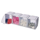 Deflecto - Organisateur de rangement emboîtable basculant  - blanc - paquet de 4-7