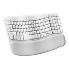 Logitech - Wave Keys for Mac, clavier ergonomique sans fil avec repose-poignets rembourré - Blanc-Découvrez le clavier Logitech Wave Keys pour Mac: un clavier ergonomique conçu pour une frappe naturelle et confortable, avec un repose-poignets matelassé pour un soutien continu toute la journée
