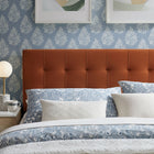 Modway - Lily Velours de performance résistant aux taches Tête de lit Queen size, Rouille-Rembourrage en mousse dense