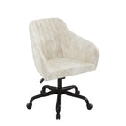 Brassex - Micah Chaise de bureau - beige-Cadre et base en fer de 320 mm