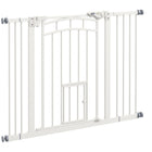 PawHut - Barrière pour Chien à Montage par Pression Fermeture Automatique pour L 29"-39,4" - Blanc-S'adapte aux ouvertures de 74 à 100 cm (29,1 à 39,4 pouces), pour les portes, les couloirs et les escaliers