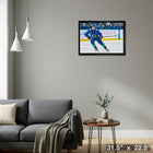 Quinn Hughes Vancouver Canucks - Toile encadree - 31" x 22"-Prêt à accrocher - livré entièrement assemblé