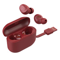 Jlab Écouteurs Sans Fil GO Air POP - Rouge-Longue durée de vie de la batterie. GO Air POP offre plus de 8 heures d’autonomie dans chaque écouteur et plus de 24 heures supplémentaires grâce à l’étui de recharge (plus de 32 heures au total). Remettez-les dans l’étui pour les recharger, et utilisez le câble USB intégré pour charger l’étui.