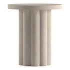 Hudson&Canal - Table d'appoint ronde cannelée Olie - 20 po l - Blanc aulne-La table est fabriquée en MDF de haute qualité et durable, avec une structure interne en métal