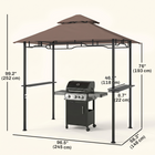 Outsunny - Gazebo tente pavillon ignifuge avec auvent et ombrage pour ...