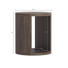 Manhattan Comfort - Table d’appoint contemporaine Alure 20" - Noyer-Empreinte compacte idéale pour être placée à côté de canapés ou de fauteuils d’appoint