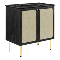 Modway - Chaucer 30" Vanette de salle de bain - Noir noir-MDF et panneau de particules