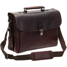 Mancini - Porte-Documents à deux compartiments pour portable 15.6po / Tablette Buffalo - 15.5po x 6po x 11.75po - Brun-Section séparé pour portable / tablette