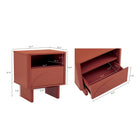 Manhattan Comfort - Table de nuit moderne Ella 19,7" - Terracotta-Des bords lisses et arrondis ajoutent un charme moderne et améliorent la sécurité