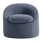 Modway - Sadie Slipcover Mélange de lin Chaise d’accent ronde - Denim-7