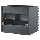 Modway - Render Support mural de 24" Armoire de toilette de salle de bain (lavabo non inclus) - Gris-8