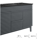 Modway - Render 48" Meuble de salle de bain à double lavabo - Gris Noir-Pieds en bois effilés