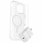 OtterBox - Kit Protection&Alimentation (Symmetry transparente avec MagSafe & chargeur mural 30W blanc) pour iPhone 16 Pro Max - Transparente-DROP+ testé 3 fois selon les standards militaires