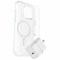 OtterBox - Kit Protection&Alimentation (Symmetry transparente avec MagSafe & chargeur mural 30W blanc) pour iPhone 16 Pro Max - Transparente-DROP+ testé 3 fois selon les standards militaires