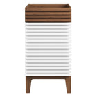 Modway - Render 18" Armoire de toilette de salle de bain (lavabo non inclus) - Noyer blanc-Style moderne du milieu du siècle