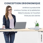MotionGrey - Bureau debout électrique réglable Ergo2 avec réglages de mémoire - 55 po x 24 po, plateau brun clair, cadre blanc-7