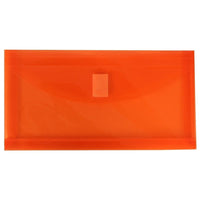 JAM PaperEnveloppes à fermeture adhésive, 5 1/4 x 10 po, orange, 108/boîte-Matériau : plastique