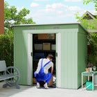 Outsunny - Abri de jardin avec portes verrouillables, vert clair-Grand espace pour ranger les équipements extérieurs et de piscine 