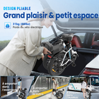 Gyrocopters - Vélo électrique pour adultes iCaddy - Vitesse 40 km/h, assistance au pédalage, autonomie 125 km - Blanc-Parcourez de plus longues distances grâce à la batterie haute capacité de 15,6 Ah, offrant jusqu'à 125 km d'autonomie en mode assistance électrique ou 62 km en mode tout électrique