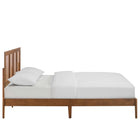 Modway - Sirocco Rotin et bois Lit plateforme Queen, Noyer-Tête de lit à hauteur ajustable