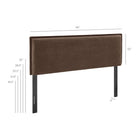 Modway - Camille Mélange de lin rembourré Tête de lit Queen size - Cacao-Housse amovible