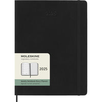Moleskine - 2025 Agenda hebdomadaire extra large à couverture souple - 7.5" x 10" - Noir-Daté De Janvier À Décembre 2025