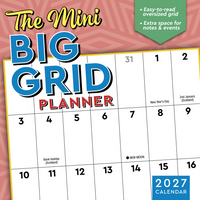 Sellers Publishing - 2027 « The Mini Big Grid Planner » – Mini-calendrier-Format pratique de 7 po x 7 po, idéal pour les petits espaces