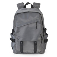 Club Rochelier - Grand sac à dos à double rabat sur le devant - Gris foncé-Compartiment intérieur rembourré pour ordinateur portable avec fermeture velcro