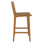 Modway - Rowe Terrasse extérieure Bois de teck Chaises de bar Ensemble de 2 - Naturel-Assemblée requise