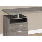 Monarch Specialties - 7145 Bureau 60 po L - Taupe Fonce/Metal Argent-Finition sur tous les côtés avec une configuration réversible permettant une installation à gauche ou à droite pour créer un espace de travail fonctionnel pour étudier, écrire ou travailler sur votre ordinateur portable.