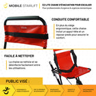 Mobile StairLift - EZ LITE - Chaise d’évacuation - couleurs assorties-Chenilles en caoutchouc antidérapantes et roues de sécurité à double verrouillage améliorant la stabilité pendant l’utilisation