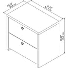 Bush Business Furniture - Classeur latéral à 2 tiroirs Echo, blanc pur (KI60102-03)-Les deux tiroirs du classeur latéral s’ouvrent en douceur sur des coulisses à billes pleine extension