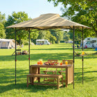 Outsunny - Gazébo pliant pour barbecue 5 pi l x 8.5 pi L avec étagères - Auvent d'extérieur UPF 50+ - Kaki-Deux évents supérieurs pour une meilleure circulation de l'air et dissipation de la chaleur