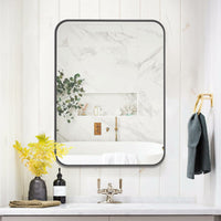 Arcus Home Decor - Miroir rectangulaire Hey Mirro de 30 po x 40 po - Noir-Couleur/finition du cadre : Noir intemporel