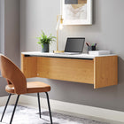 Modway - Kinetic Support mural de 49" Bureau - White Natural-Construction en plaques de particules et mélamine