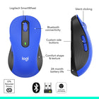 Logitech Signature M650L Souris Sans Fil - Bleu-Pile d'une durée de 24 Mois: La souris multi appareils fonctionne pendant 2 ans avec seulement une pile AA qui est fournie à votre achat