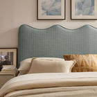 Modway - Athena Rayé Tissu tapis Tête de lit pleine grandeur, Bande bleue Spa-Quatre positions de montage ajustables