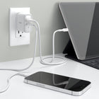 Staples - Chargeur mural GaN USB-A/USB-C de Staples - 37 W - Blanc-La technologie GaN à chargement rapide prévient la surchauffe et la surcharge
