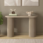 Hudson&Canal - Table console ovale cannelée Isa - 55 po l - Blanc aulne-Nettoyer avec un chiffon doux et sec, sans produits chimiques agressifs ni produits de nettoyage abrasifs