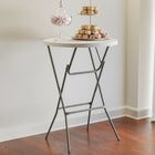 Flash Furniture – Table bistro pliante ronde de 31,25 po, blanc avec tréteaux gris fini poudré (DADYCZ80R2BARRE)-Table pliante de 2.67 pieds
