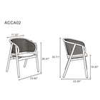 Manhattan Comfort - Versailles fauteuil style industriel chic 23,62" - noir et cannage naturel - lot de 2-Cadre en bois de frêne massif américain avec des textures de grain naturel