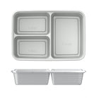 Bentgo - Boîtes de conservation Prep à 3 compartiments - Argent - Paquet de 10-Compatible Avec Le Micro-Ondes : Il suffit de le passer au micro-ondes pour réchauffer vos plats préparés au moment du repas.