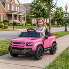 Qaba - Voiture électrique 12V Land Rover sous licence avec télécommande, suspension - rose-Suspension à quatre roues réduisant les secousses pour un confort de conduite amélioré  
