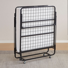 MotionGrey - Lit d’appoint portable pliable  avec matelas et roulettes verrouillables - une place - Noir-5
