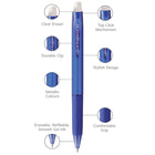 uni-ball - Stylos gel rétractables effaçables - 0,7 mm - bleu - paquet de 12-0.7mm Pointe Moyenne